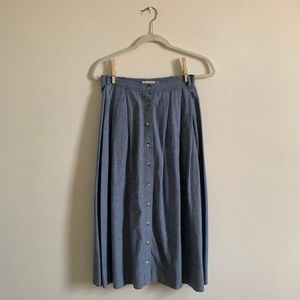 Objectives Denim button down skirt